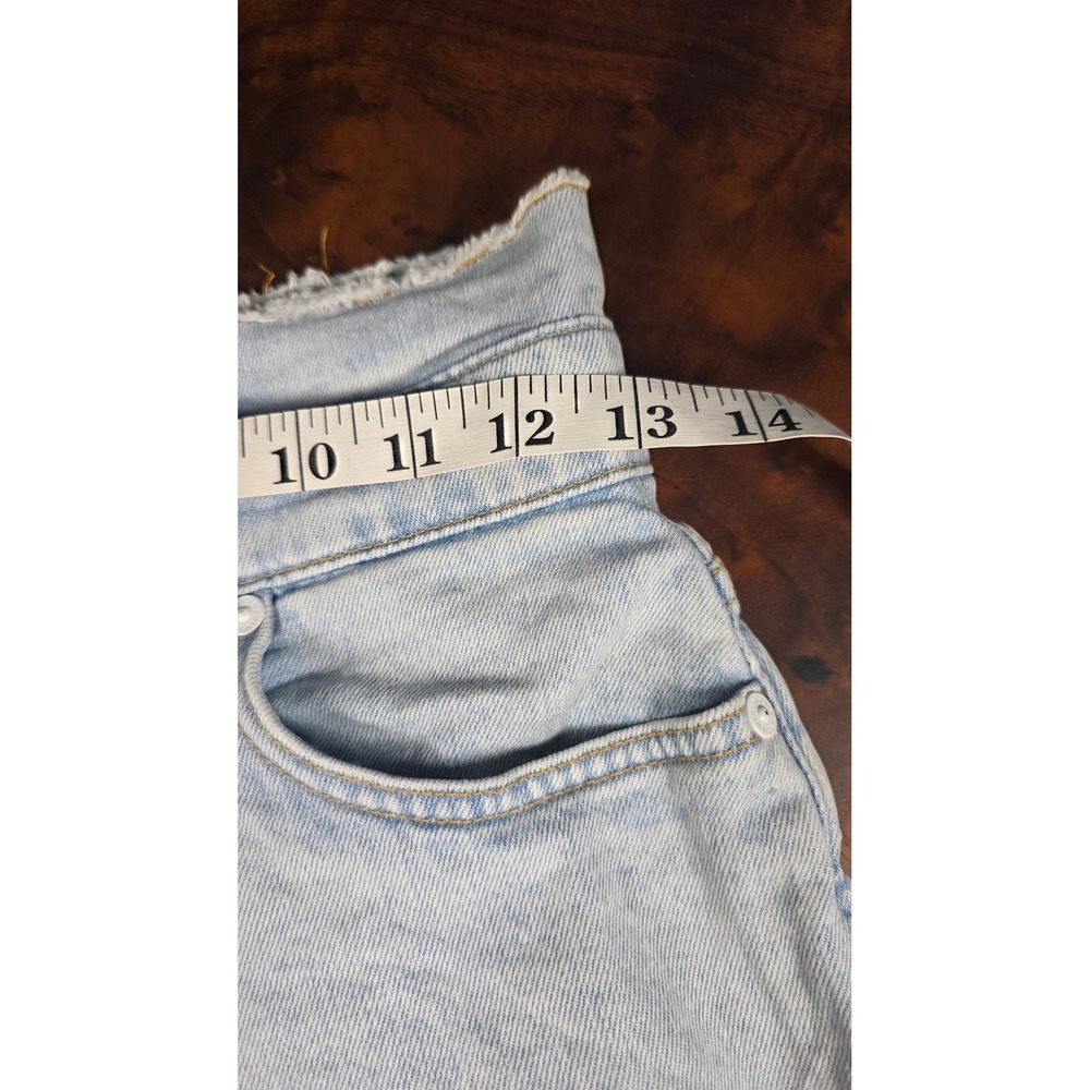 7 For All Mankind High Waist Raw Hem fray boho premium Light Wash Blue Womens24 - Picture 8 of 9